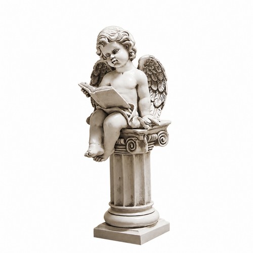 Sculpture ange sur colonne - sculpture, d'ange