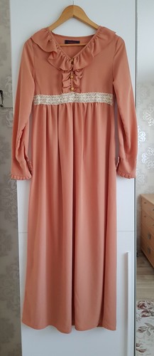 Robe longue bohème abricot