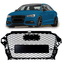 CALANDRE NOIR BRILLANT LOOK RS3 POUR AUDI A3 8V PHASE 1 DE 04/2012 A 04/2016