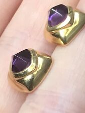 boucles amethystes 4,2 grammes fermoirs alpa or 18 carats