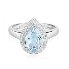 Bague véritable aigue-marine