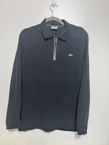 Polo lacoste noire manches - polo,