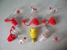 Lot de 6 anciens doseurs bouchon Berger Ricard L'as des as en verre bistrot bar