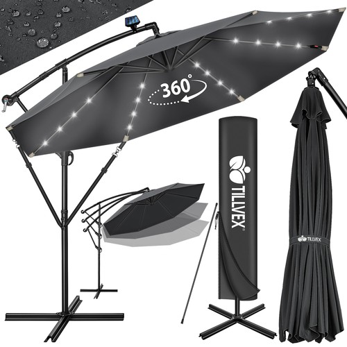 Parasol déporté solaire led - solaire,
