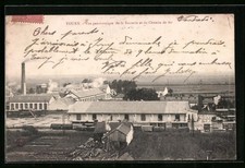 Old postcard Toury, panoramic view of the sugar factory and the railway 1905 