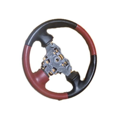 Volant cuir noir - cuir, noir/rouge