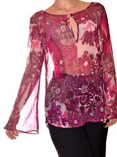 Longue blouse rose fluide et