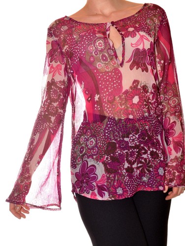 Longue blouse rose fluide - , et