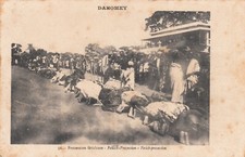 Antique postcard AOF AFRICA DAHOMEY BENIN procession fetishist missions