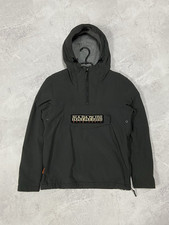Napapijri Skidoo Anorak Jacket Vintage Kangaroo Pocket Fleece Big Logo