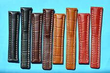 Bracelet Montre Croco Style 20,22mm Convenable pour Breitling FS Noir Braun / 12