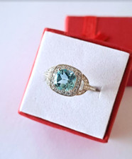 Bague topaze argent 925 / or blanc T 54 +