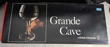 4 large wine glasses on feet Grande Cave Cristal d'Arques original box