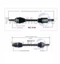 For Mazda Protege 2003 FWD Mazdaspeed Pair of Front CV Axle Shafts TRAKMOTIVESet