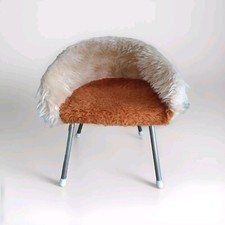 Fauteuil Enfant En Fausse Fourrure Années 1970 - Pieds En Aluminium