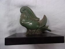 canard mandarin pigeon Régule Socle Marbre Noir Art Déco 1930