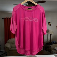 Bebe Sport Pink Boxy Activewear Top Size 1X