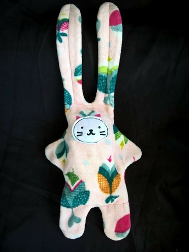 Doudou plat lapin rose fushia - plat,