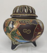 Brule perfume burn incense porcelain Satsuma made in Japan H 13 cm vintage 