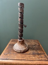 Cellar Rat Wood & Wrought Iron Candle Holder XVIII Eme Folk Art 18th