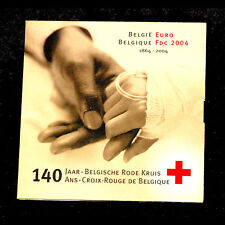 COFFRET FDC EURO BELGIQUE 2004 CROIX ROUGE 8 PIECES + MEDAILLE ARGENT KMS