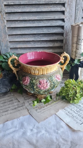 Ancienne jardiniere barbotine - ancienne,