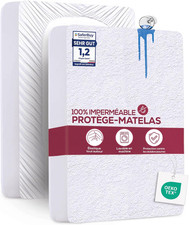 Protège-Matelas 160x200x30 cm Imperméable, Respirant, Certifié Oeko-Tex, Drap-Ho