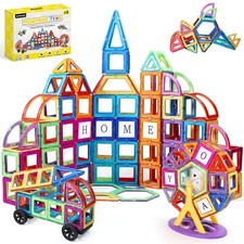 116PC Kids Magnetic Tile Set - Building Tiles Toys...