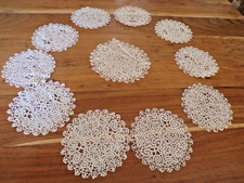 Linge ancien Lot de 11 Napperons en dentelle blanche