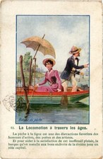 Old postcard AK fishing boat ARTIST SIGNED (1292831)