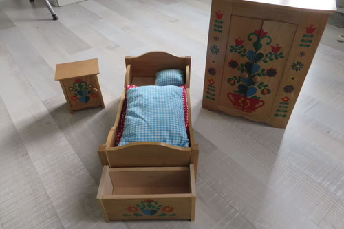 Mobilier poupée lit - mobilier,