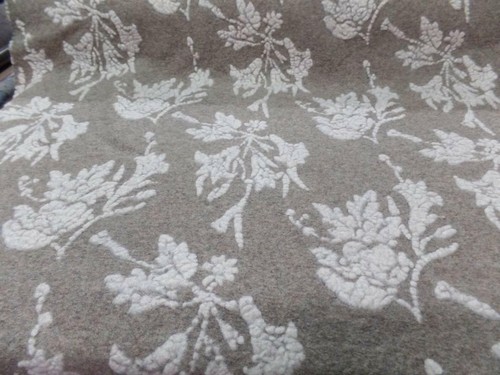Tissu laine bouillie beige - laine,