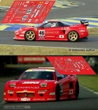 Décals Honda NSX GT1 Le Mans 1995 46 47 1:32 1:24 1:43 1:18 64 87 slot decals