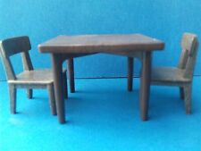 Playmobil Western -* Dark Brown Table and 2 Chairs for Ranch/Farm/Home