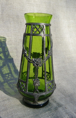 Vase verre entourage en - vase,