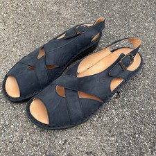 Berkemann Berkoflex Women's Size 8 Cross Strap Open Toe Sandles Matte Black NWOB