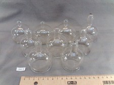 Lot of 9 Antique 1900 Nipple Blown Glass Medical Suction Cups (DE9)