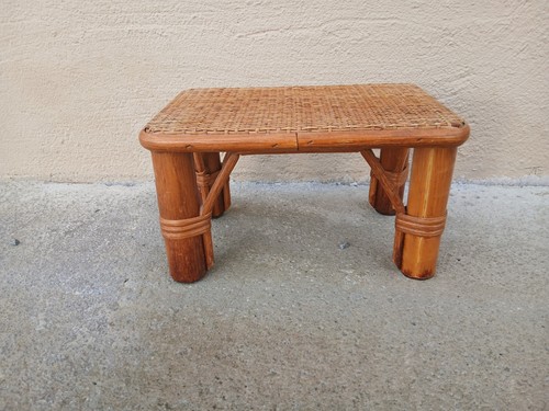Tabouret ancien bois bambou - tabouret, en