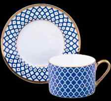 Lomonosov Porcelaine Tasse à thé avec soucoupe Idyllia Indigo Nr2. bleu 250ml