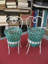 ++"533.10" PAIR OF FLOWER POT SHAPED GARDEN CHAIR WROUGHT IRON