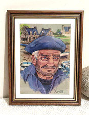 cadre mural ancien vieux marin