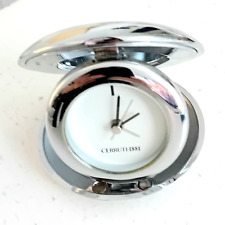 1881 Cerruti Chrome Alarm Clock Works Perfectly, Folds in Three