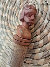 Cork cap wood carved profile old rare collection 