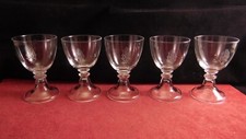 Service de 5 verres en cristal Val St Lambert pied cloche tulipe
