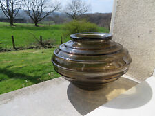 Rare Antique Large Signed Daum Nancy France Smoked Glass Vase