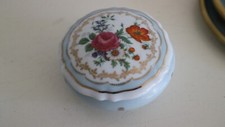Jewelry box, LIMOGES porcelain candy box decor pink flowers GUTER BAMM