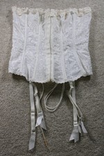 Vintage Empire Intimates Bustier Womens 36 White Floral Lace Corset Bridal 90s