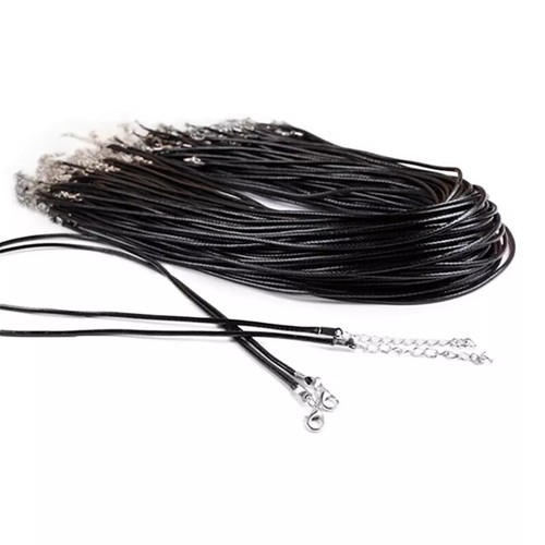 Collier cordon cuir noir - cordon,