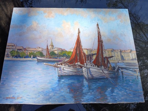Marchand huile sur toile - huile,
