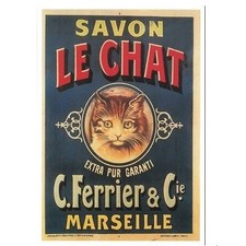 SAVON LE CHAT France Cat Greeting Card Vintage Postcard Decorative Collectible 6